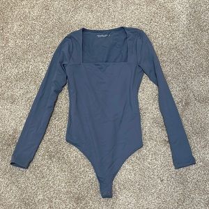 Abercrombie & Fitch Long-Sleeve Cotton Seamless Fabric Squareneck Bodysuit